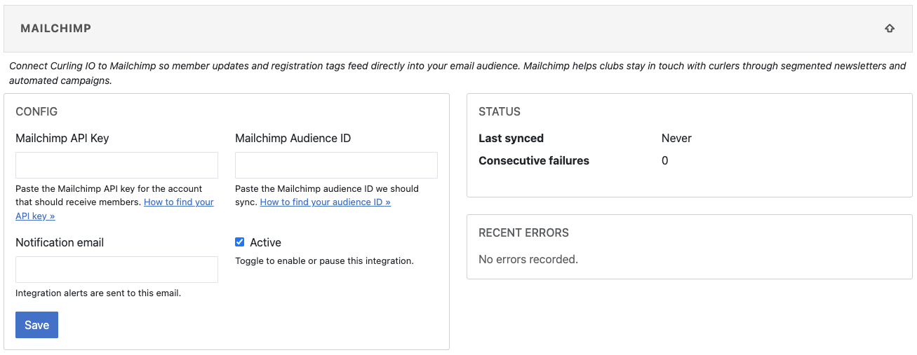 Mailchimp Integration
