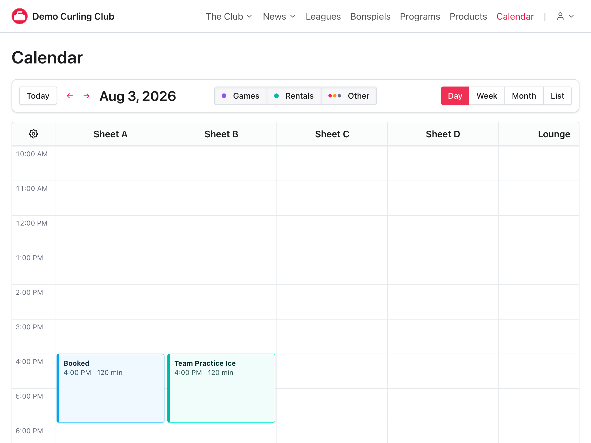 A completed booking on Sheet A while the same rental remains available on Sheet B.