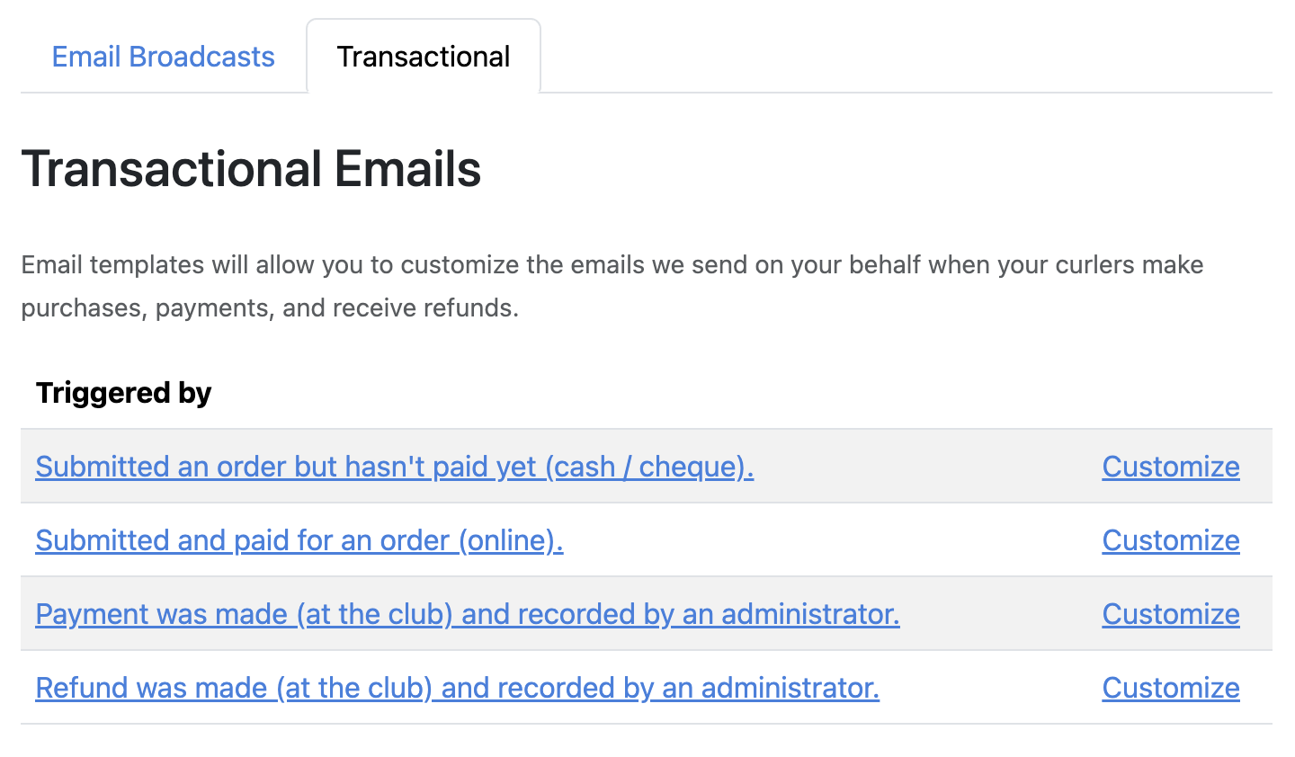 Transactional Templates
