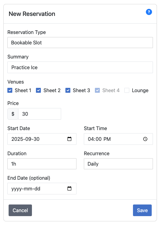 Bookable Slots