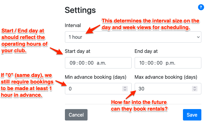Calendar Settings